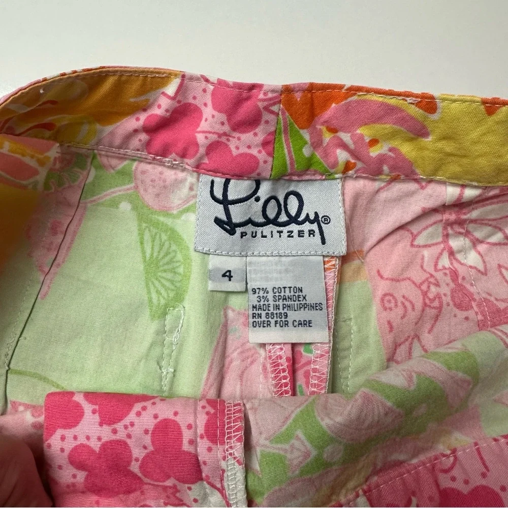 Lilly Pulitzer Patchwork Capri Pants | Y2K Palm Beach Tropical Preppy Cropped